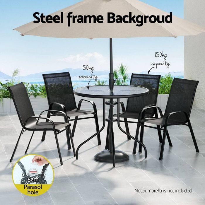 Gardeon Outdoor Dining Set Table and Chairs Patio Garden Furniture ...