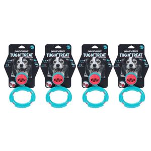 4x Paws And Claws Tug N' Treat TPR Rubber Dog Toy 16x16x6cm Assorted Designs