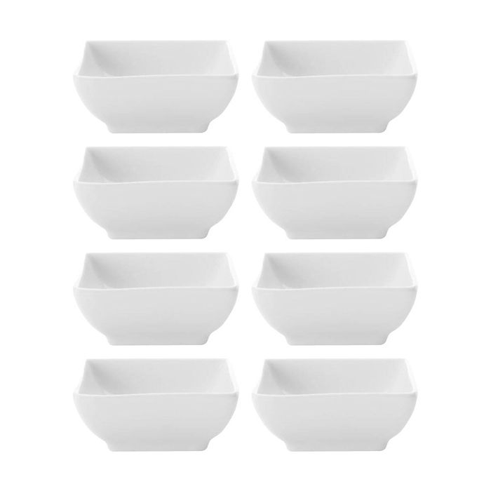 8PK MW White Basics Square Sauce 7cm