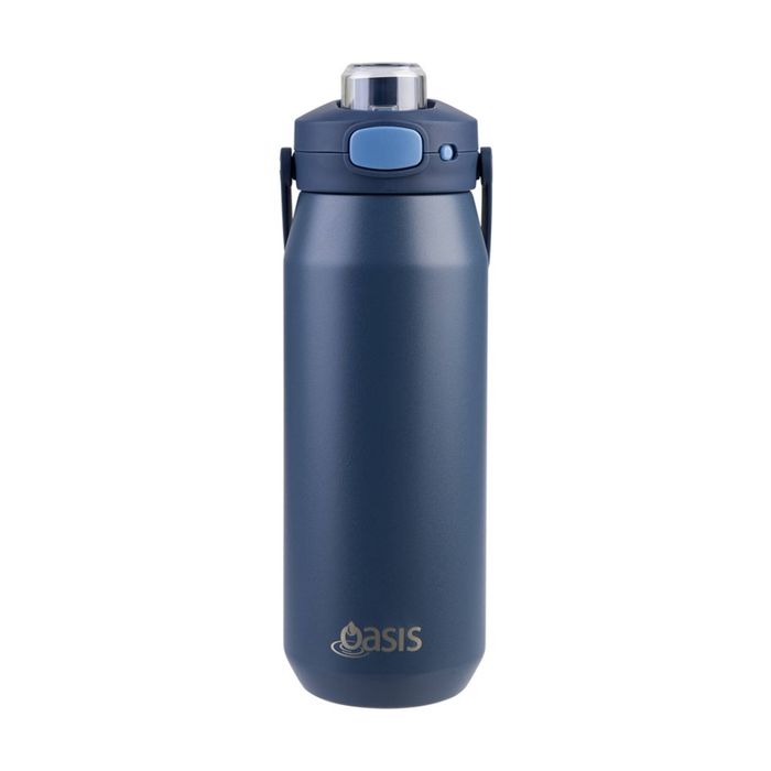 Oasis Ceramic Stainless Steel Triple Wall Insulated Bottle Indigo 750ml