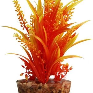 Aqua One Orange Cabomba W/Gravel Base Plastic Plant - Med (28190)