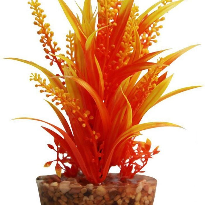 Aqua One Orange Cabomba W/Gravel Base Plastic Plant - Med (28190)
