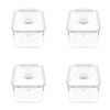 4PK Boxsweden Crystal 2.4L/23.5cm Green Saver Fresh Storer Container - Clear
