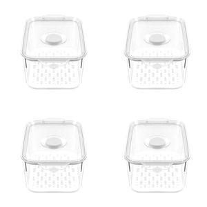 4PK Boxsweden Crystal 2.4L/23.5cm Green Saver Fresh Storer Container - Clear
