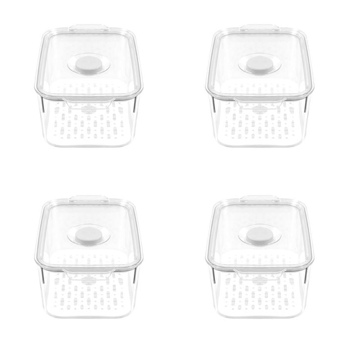 4PK Boxsweden Crystal 2.4L/23.5cm Green Saver Fresh Storer Container - Clear