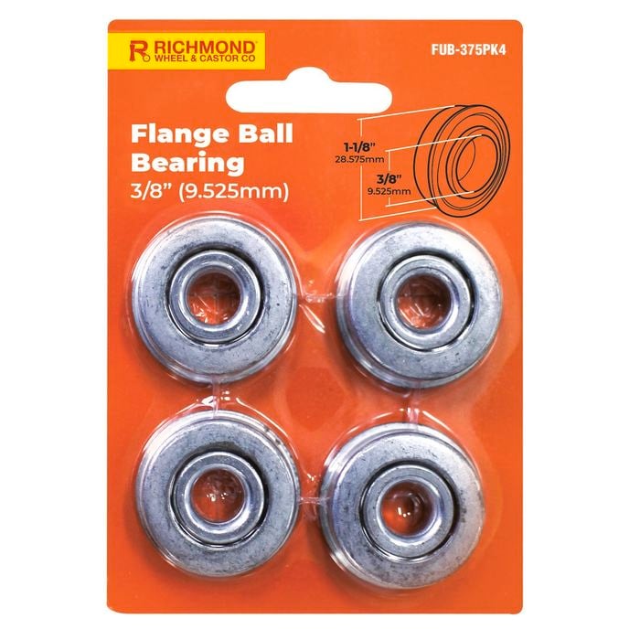 Richmond 1-1/16" x 3/8" Unground Flange Ball Bearing - 4 Pack