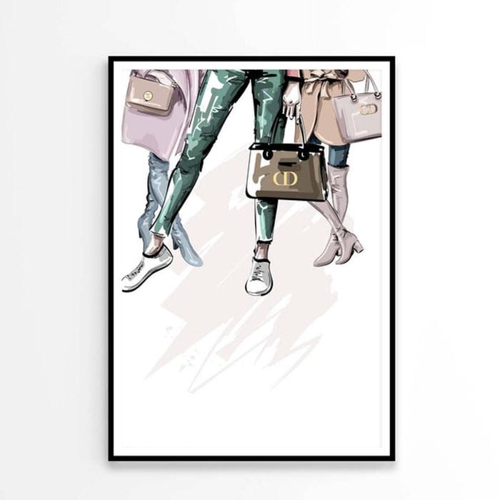 Fancy Ladies with Their Luxury Bags   Print 100% Australian Made 90 x 120cm   (Poster)