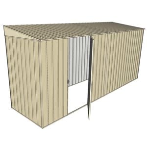 Build-A-Shed 1.2 x 4.5 x 2.0m Skillion Single Hinged Side Door Shed - Cream