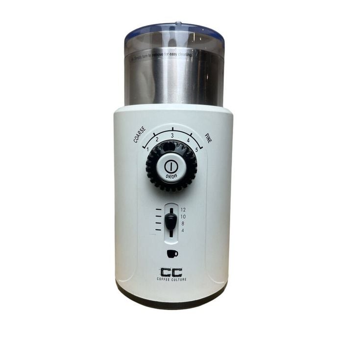 Coffee Culture 12-Cups Stainless Steel Electric Coffee Grinder/Mill White