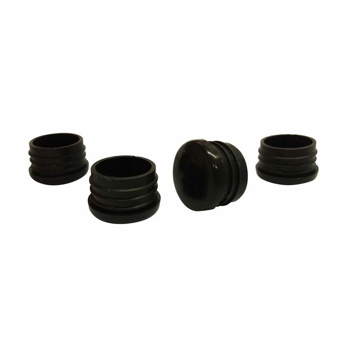 Surface Gard 25mm Black Round Internal Plastic Chair Tips - 4 Pack