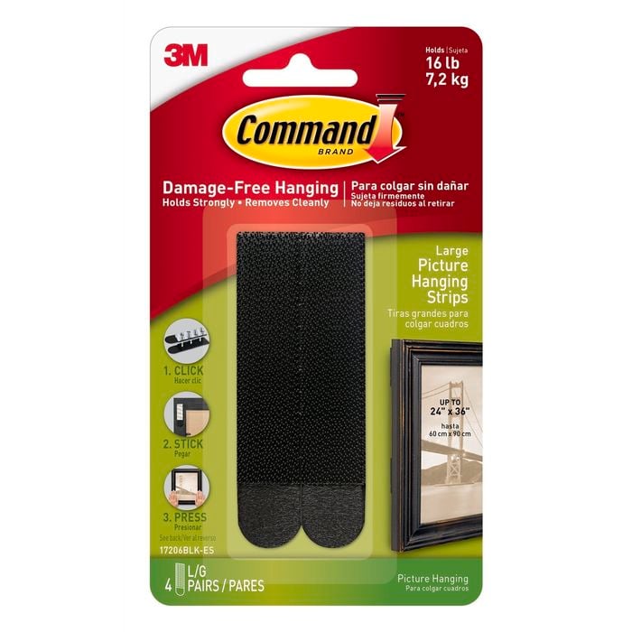 Command™ Large Black Picture Hanging Strips