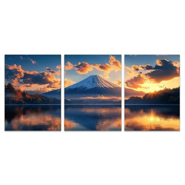 3pcs Japanese Mount Fuji Mountain Print 100% Australian Made 3 x 40x60cm (Metal Print)