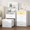 Alfordson 2x Dressing Table Stool Bedside Table White