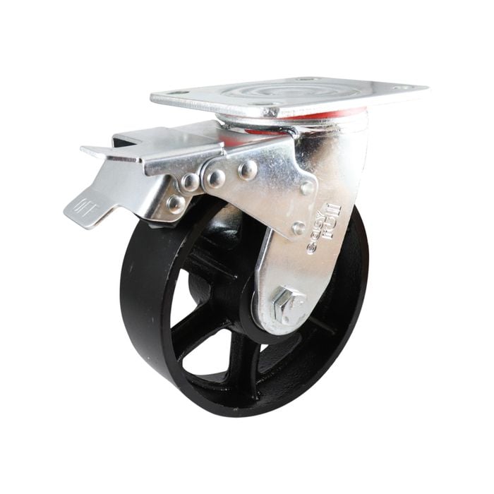 Easyroll 125mm Cast Iron Swivel Brake