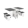 Eco-Friendly Folding Dining Set with Four Chairs