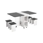 Eco-Friendly Folding Dining Set with Four Chairs