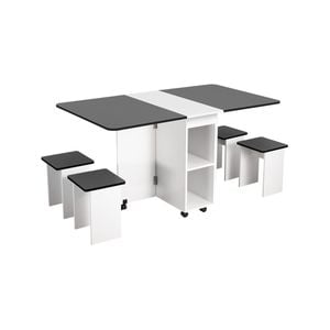 Eco-Friendly Folding Dining Set with Four Chairs