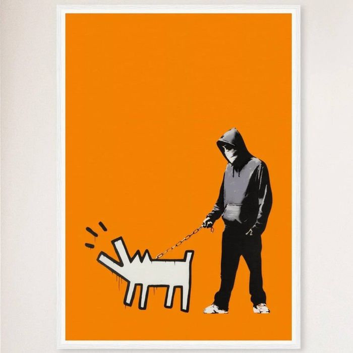 Galrie Banksy Choose Your Weapon Dark Orange Poster Print 2010 - Edgy Art Collection, White Frame, A1 60 x 84cm (23 x 33inch)