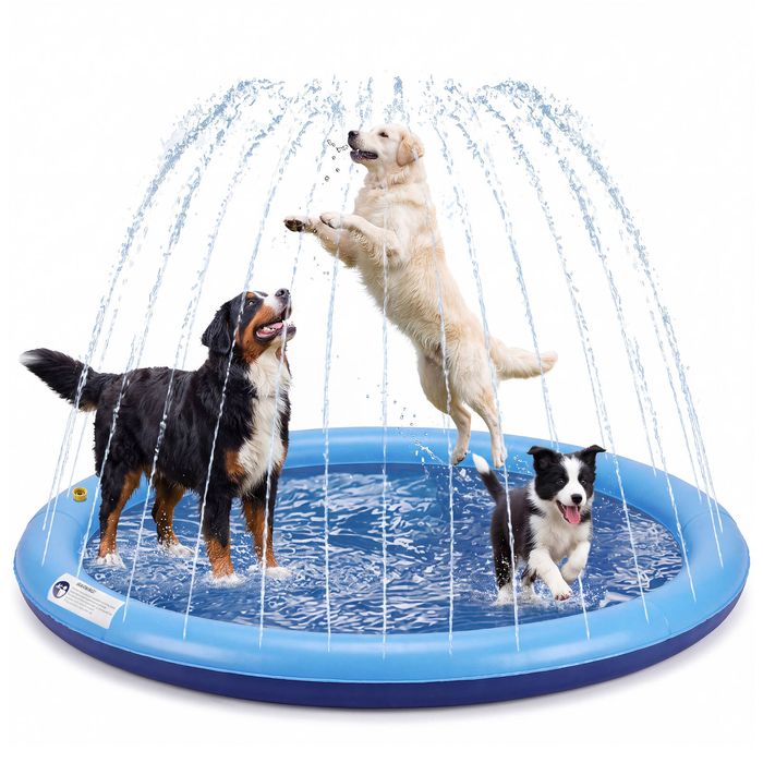 Advwin Dog Splash Pad PVC Sprinkler Mat Non-Slip Pet Water Toy Outdoor Summer Pool