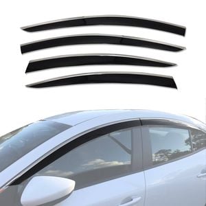 AUSGO Stainless Trim Weather Shields for Mazda 3 BP Series Sedan 2019-Onwards Weathershields Window Visors Wind Deflectors