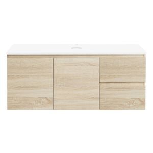 CIBO 1200mm Coast Veneer Nordic Wall Hung Bathroom Vanity With Solid Surface Top
