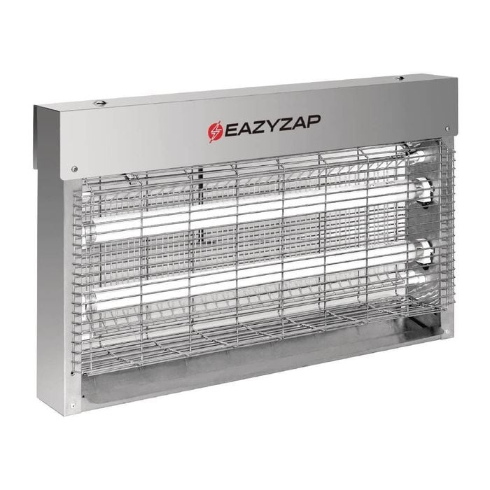 Eazyzap Led Bug Zapper Fly Killer Brushed Stainless Steel 100m² Coverage 19w 313 x 515 x 106mm Electric Insect Trap