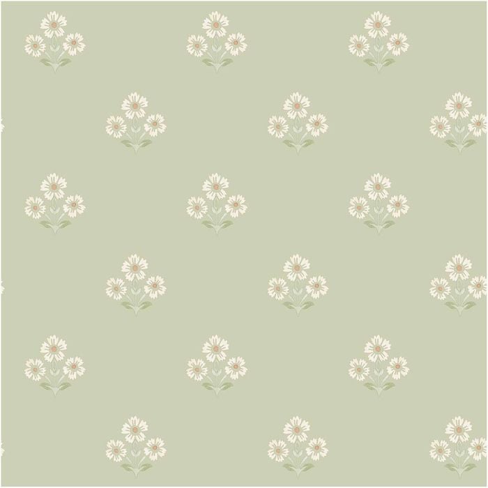 Mini Flowers Sage, Wallpaper 10.05m x 53cm Wallpaper Boutique