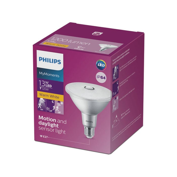 Philips PAR38 LED 1200lm Sensor 13W Lamp - 1 Pack