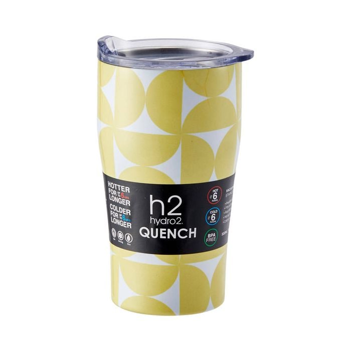 H2 Hydro2 H2 Quench Travel Mug 500ml - Yellow Geo