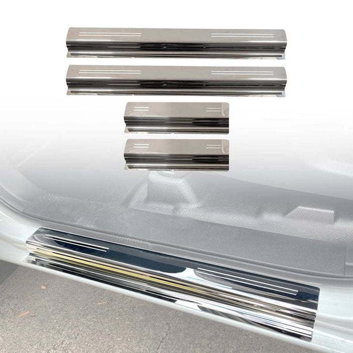 AUSGO Stainless Steel Door Sill Protector for ISUZU DMAX D-MAX Dual Cab 2020-Onwards Scuff Plate Cover