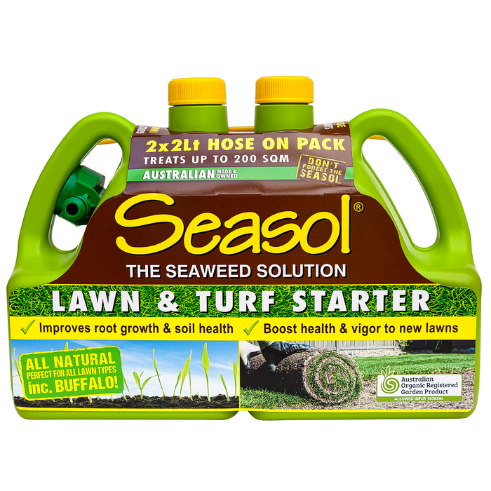 Seasol 2 x 2L Lawn And Turf Starter Hose On - Twin Pack