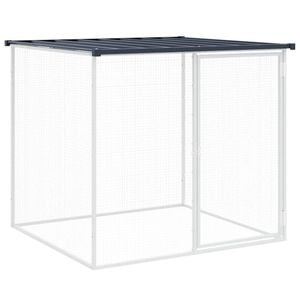 vidaXL Chicken Coop Chicken Cage Hen House with Roof Anthracite Galvanised Steel