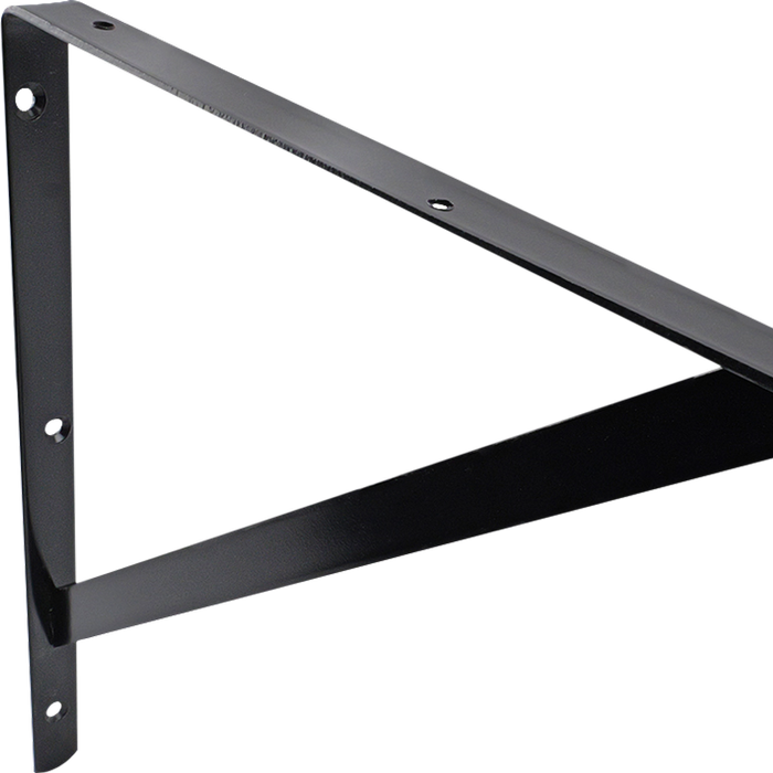 Carinya 400 x 350mm Black Straight Stayed Bracket - Black