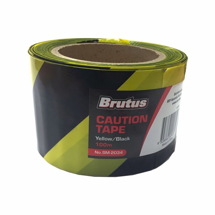Brutus 75mm x 100m Yellow And Black Caution Tape