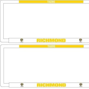 AFL Car Number Plate Frame Set Of Two - Richmond Tigers - Front/Back