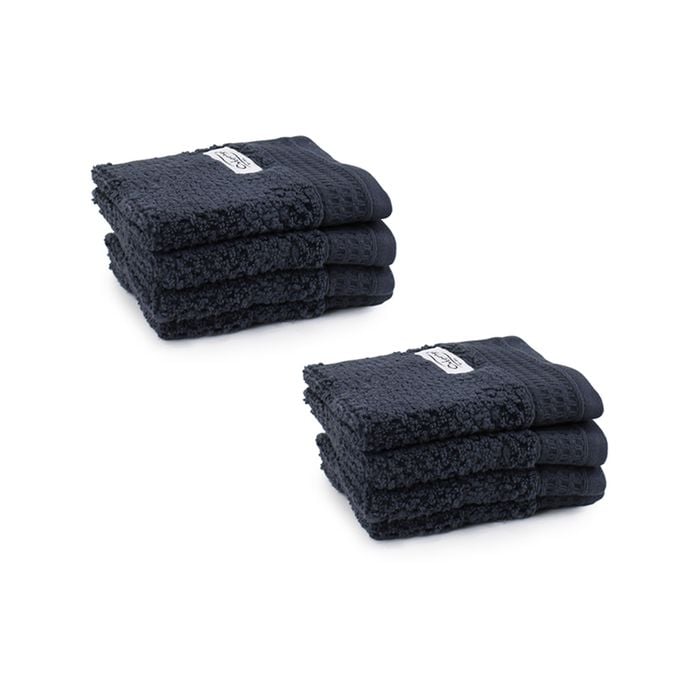8pc Onkaparinga 30x30cm Avalon Face Washer 550gsm Midnight