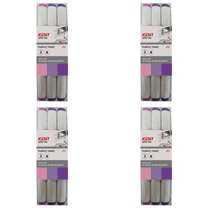 4x 3pc Kent Spectra Graphic Markers Brush Chisel Nib Drawing/design Purple Set