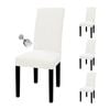 Catzon 4 Pcs Dining Chair Covers Waterproof Stretch-Ivory White