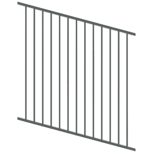 ProtectorAl 0350-1200W x 1200H Monument Flat Top Square Picket Pool Fence Panel Raked Up to 15º