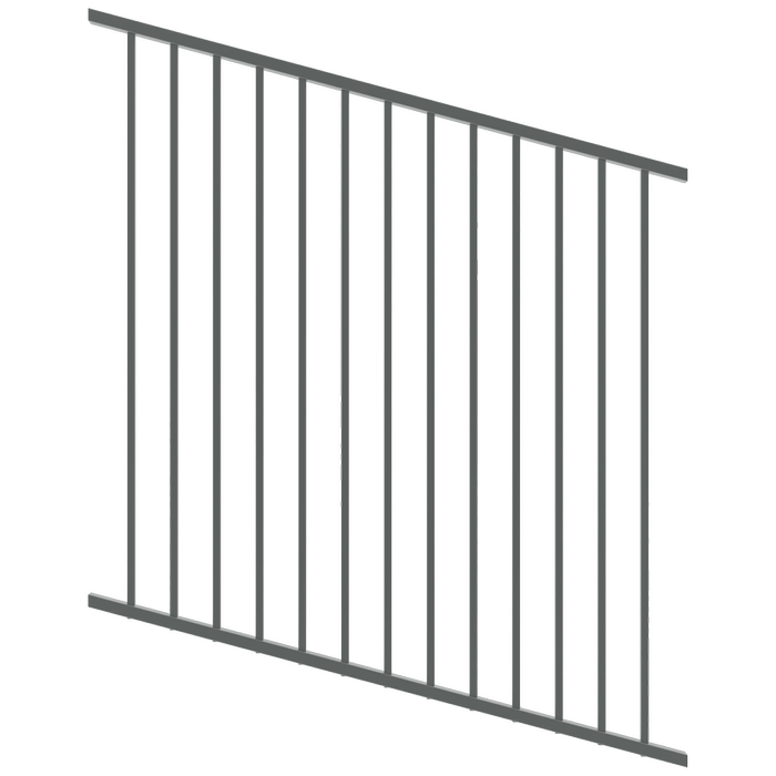 ProtectorAl 0350-1200W x 1200H Monument Flat Top Square Picket Pool Fence Panel Raked Up to 15º
