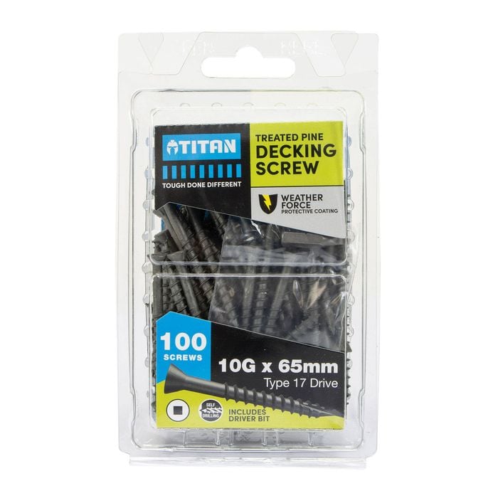 Titan 10G x 65mm Weather Force Deck Treated Pine Screw - 100 Pack