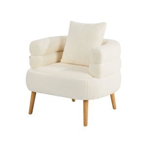 Oikiture Armchair Tub Chair Single Accent Armchairs Sofa Lounge Couch White