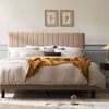 Zinus Double Debi Bed Frame Premium Upholstered Fabric Base - Beige