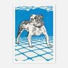 Galrie Charming Vintage Bulldog Art Print - Whimsical Canine Decor for Home, White Frame, 50 x 70cm (20 x 28inch)