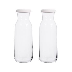 LAV Fonte Glass Carafes - 1.2L - White Lid - Pack of 2