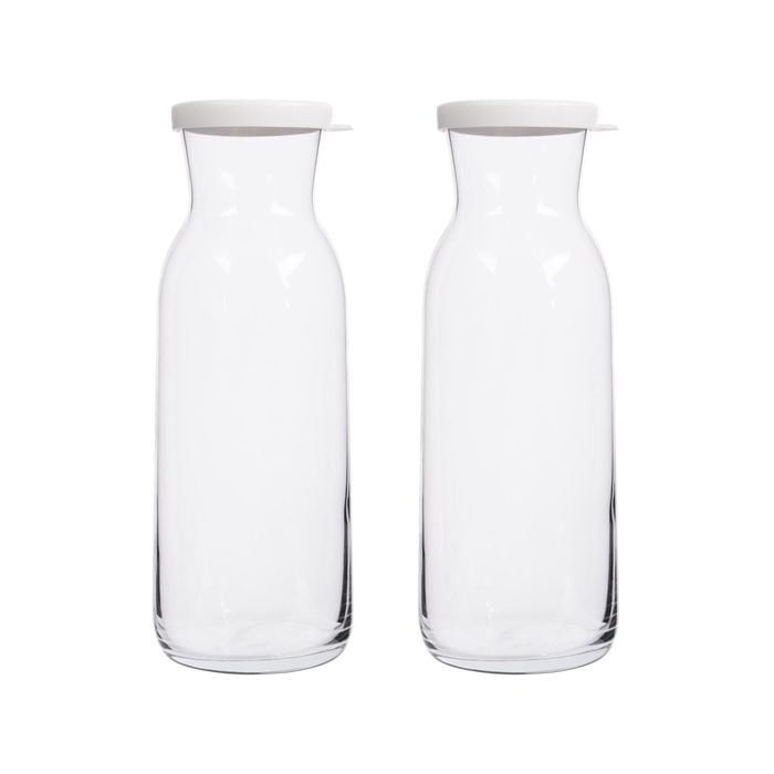 LAV Fonte Glass Carafes - 1.2L - White Lid - Pack of 2