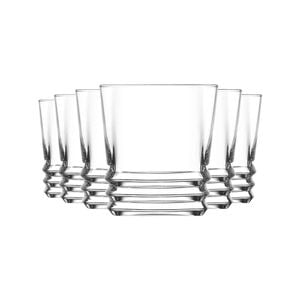 LAV Elegan Ridged Whisky Tumbler Glasses - 315ml - Pack of 12 Whiskey Glasses