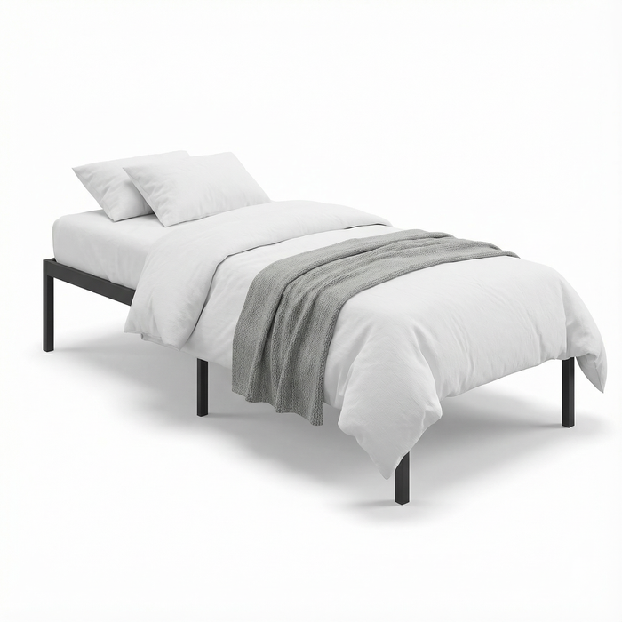 Advwin Bed Frame Single Size Metal Bed Mattress Base Black