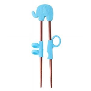 Anygleam Blue Elephant Chopsticks 1 Pair Reusable Red Rainbow Stainless Steel for Kids