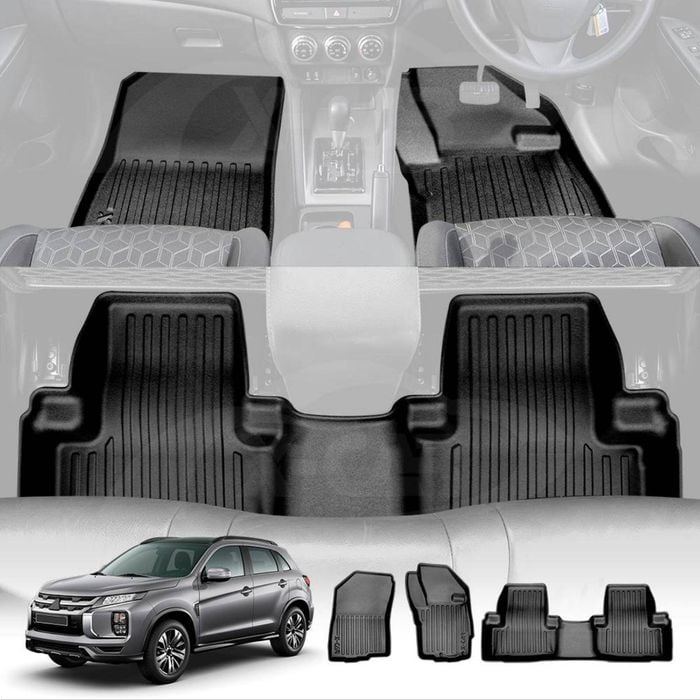 3D Car Mats for Mitsubishi ASX 2010-2025 Heavy Duty All Weather Floor Liner Complete Set